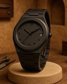 Arabic Black Aura Watch – Timeless Elegance in Every Second