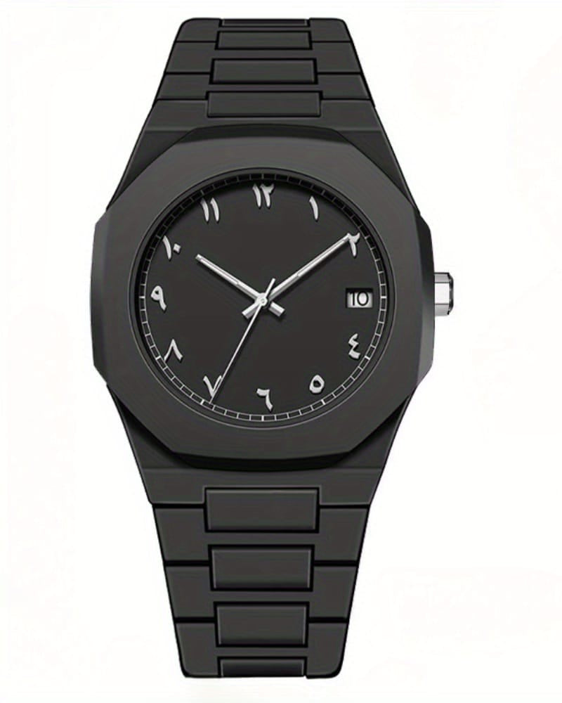 Arabic Black Aura Watch – Timeless Elegance in Every Second