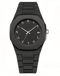 Arabic Black Aura Watch – Timeless Elegance in Every Second